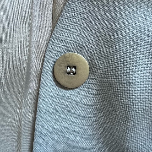 Giorgio Armani - Light blue compact wool coat with lining. Button closure. - Picture 4 of 7